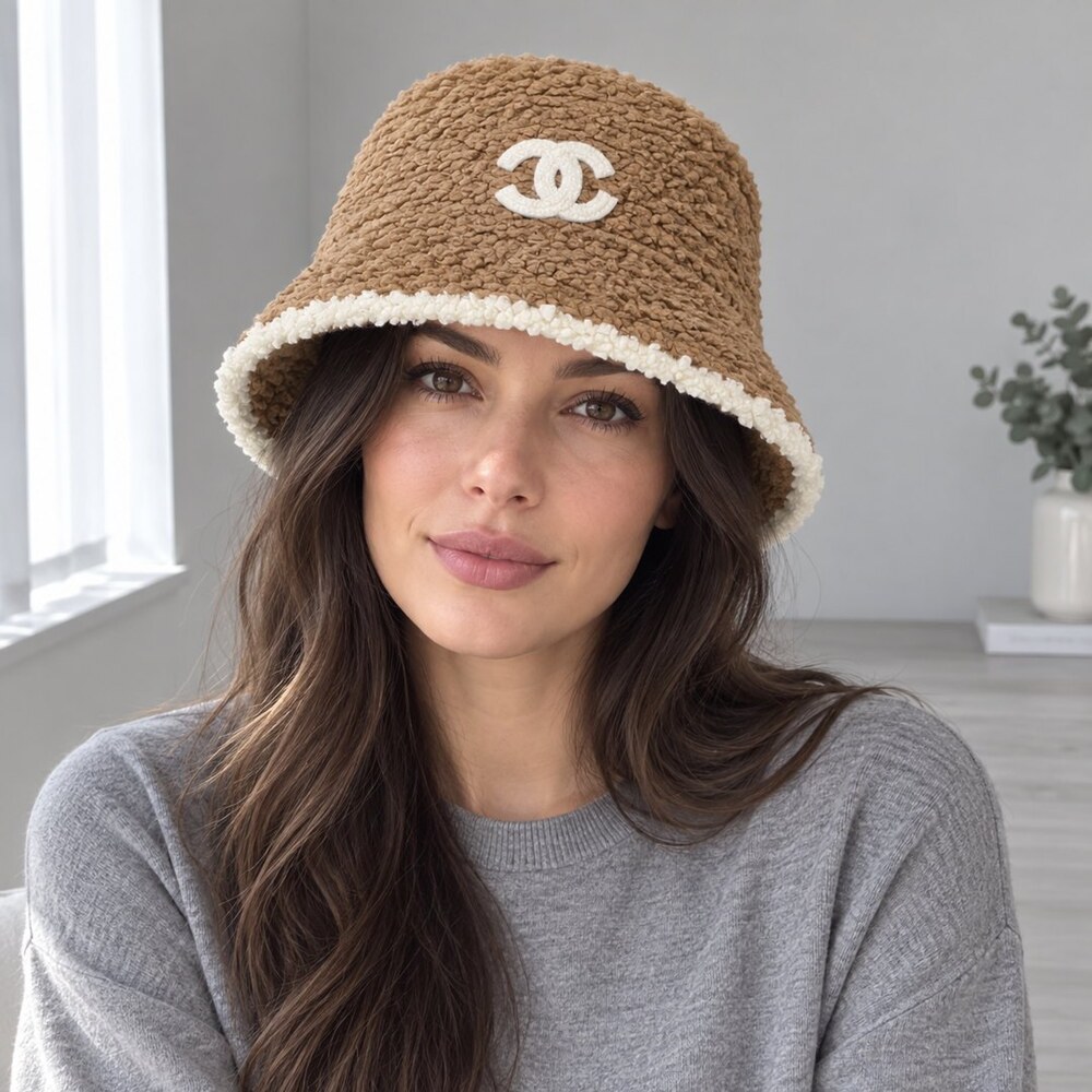 CHANEL Brown Shearling Bucket Hat - Picture 2 of 6